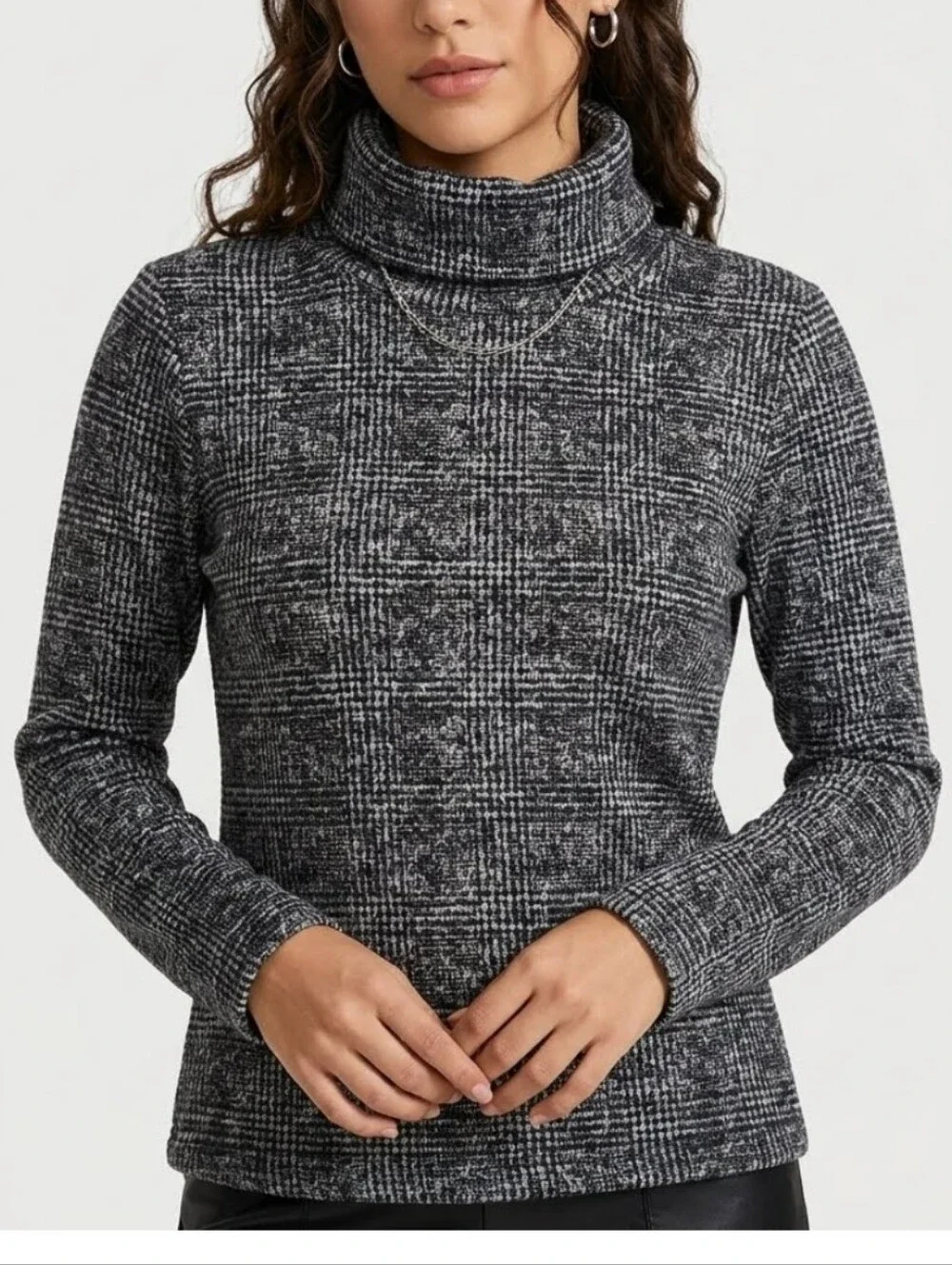 J. Crew Mercantile Funnel Neck Long Sleeved Black/Gray Sweater XS